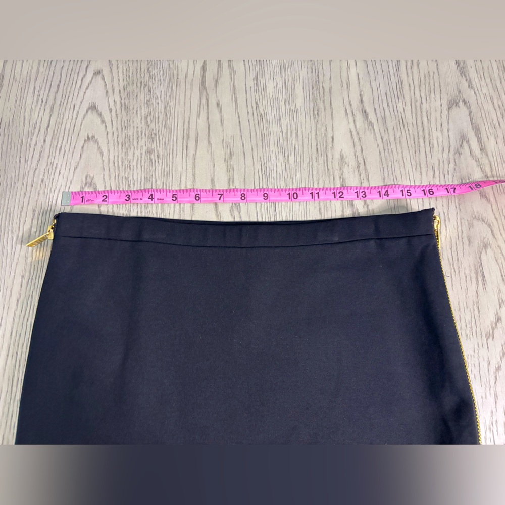 NWOT Haute Hippie Bodycon Black Mini Skirt With Gold Zippers On Sides Size 8 - Picture 6 of 7